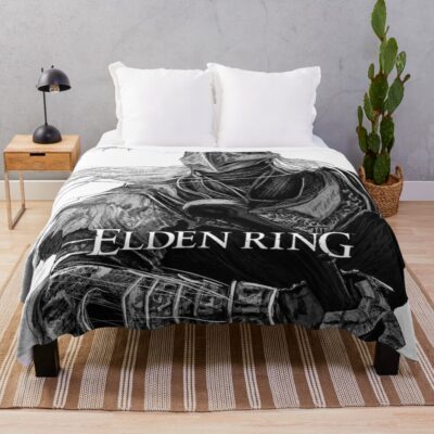 Wolf Armor Dark Fantasy Ring Game Throw Blanket
