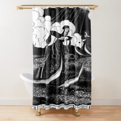 Elden Ring   Abductor Virgins Relentless Black Shower Curtain