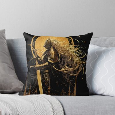 Malenia Ring Dark Fantasy Game Throw Pillow