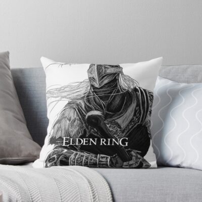 Wolf Armor Dark Fantasy Ring Game Throw Pillow